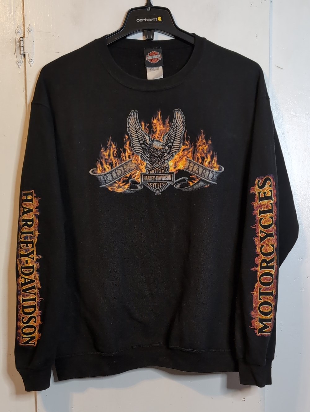 2010 Harley Davidson Flame Crewneck Sweater mens large